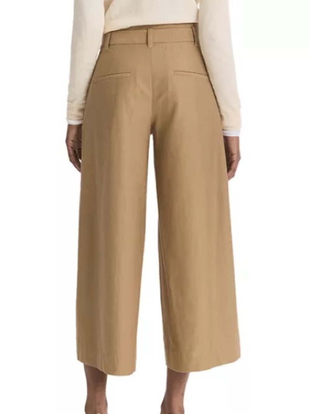 NWT - Vince Double Waistband Wide Leg Culottes Tan Size 4 - Picture 3 of 10